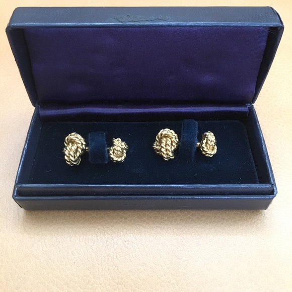 Tiffany & Co  18K vintage gold cuff links - Picture 1 of 4